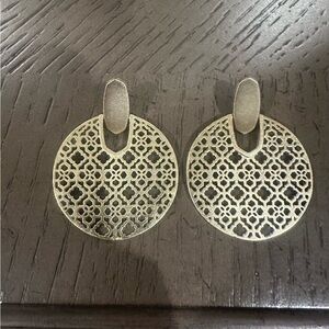 Kendra Scott Gold Filigree Statement Earrings